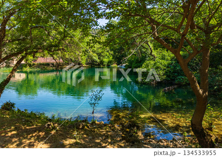 Waterfalls Krka, Croatia. Natural Waterfalls. Krka National Park, Croatia Waterfalls Krka, Croatia. Natural Waterfalls. Krka National Park, Croatia 134533955