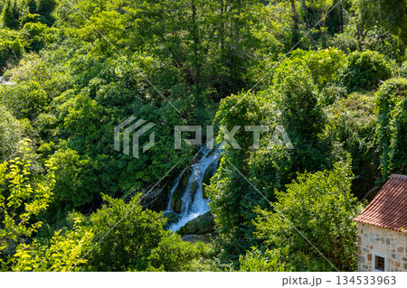 Waterfalls Krka, Croatia. Natural Waterfalls. Krka National Park, Croatia Waterfalls Krka, Croatia. Natural Waterfalls. Krka National Park, Croatia 134533963