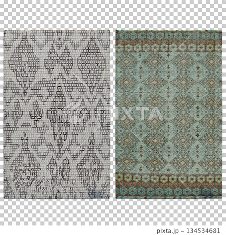 carpet for interior isolated on transparent background, home decor, 3D illustration, cg render 134534681