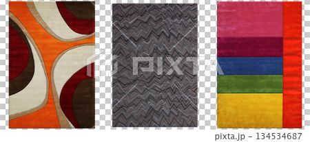 carpet for interior isolated on transparent background, home decor, 3D illustration, cg render 134534687