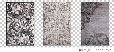 carpet for interior isolated on transparent background, home decor, 3D illustration, cg render 134534692