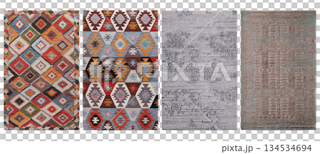 carpet for interior isolated on transparent background, home decor, 3D illustration, cg render 134534694