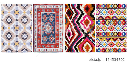 carpet for interior isolated on transparent background, home decor, 3D illustration, cg render 134534702