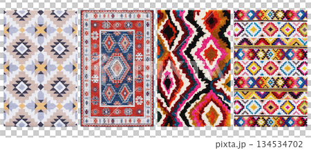 carpet for interior isolated on transparent background, home decor, 3D illustration, cg render 134534702