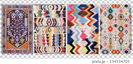 carpet for interior isolated on transparent background, home decor, 3D illustration, cg render 134534705