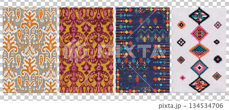 carpet for interior isolated on transparent background, home decor, 3D illustration, cg render 134534706