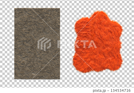 carpet for interior isolated on transparent background, home decor, 3D illustration, cg render 134534716