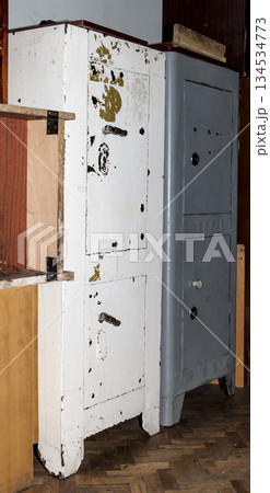 old metal safe, fireproof document cabinet old metal safe, fireproof document cabinet 134534773
