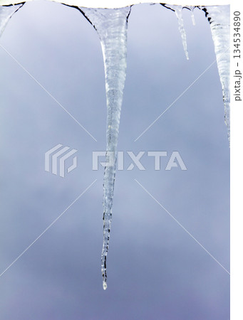 icicle, frozen water icicle, frozen water 134534890