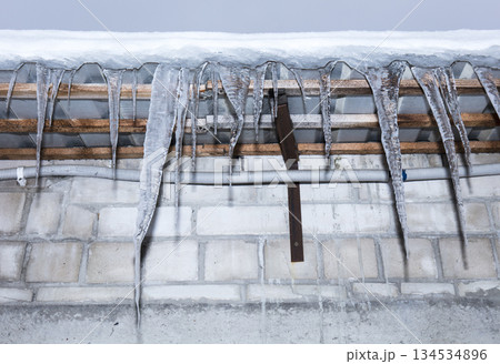 icicle, frozen water icicle, frozen water 134534896