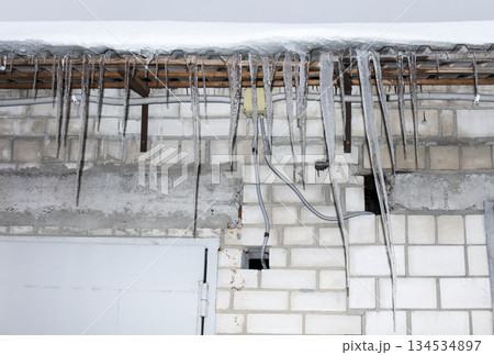 icicle, frozen water icicle, frozen water 134534897