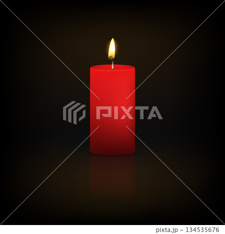 3d Vector Red Candle. Realistic Candle Vector Illustration with Flame on Dark Background. Minimal Candle Light for Wedding Decor, Memorial Vigil, Church Prayer, Spa Relaxation, Candle Design 3d Vector Red Candle. Realistic Candle Vector Illustration with Flame on Dark Background. Minimal Candle Light for Wedding Decor, Memorial Vigil, Church Prayer, Spa Relaxation, Candle Design 134535676