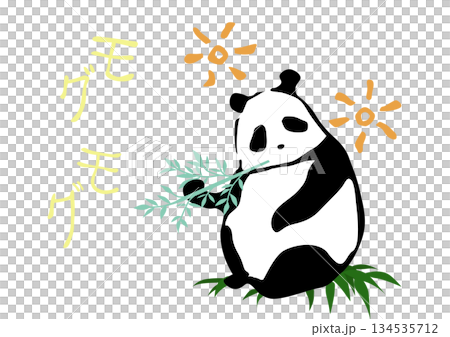 パンダ　イラスト　～3～　お食事するパンダ 134535712