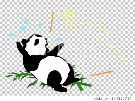パンダ　イラスト　～5～　駄々っ子でジタバタするパンダ 134535714