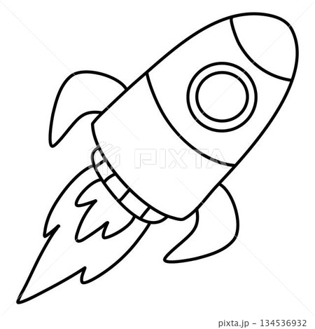 rocket coloring book for kids 134536932