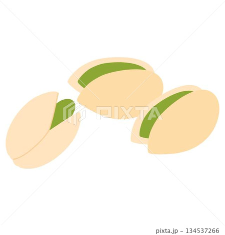 Pistachio Nuts Illustration with Visible Green Seeds Pistachio Nuts Illustration with Visible Green Seeds 134537266