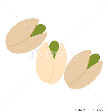 Some Roasted Pistachio nuts illustration 134537270