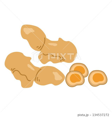 Turmeric Tamarind herb illustration kunyit 134537272