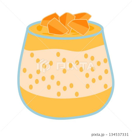 sago mango dessert,asian mango dessert 134537331