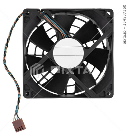 computer fan, cooling system, on white background in insulation 134537360