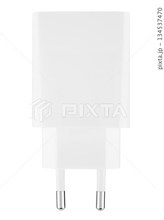 Power adapter for phone or tablet, on white background in insulation Power adapter for phone or tablet, on white background in insulation 134537470