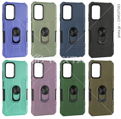 Silicone shockproof case for phone, white background in insulation 134537583