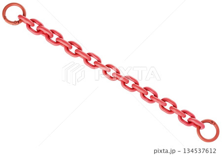 Chain for key chain, Chain with fastening locks on edges, on white background in insulation Chain for key chain, Chain with fastening locks on edges, on white background in insulation 134537612