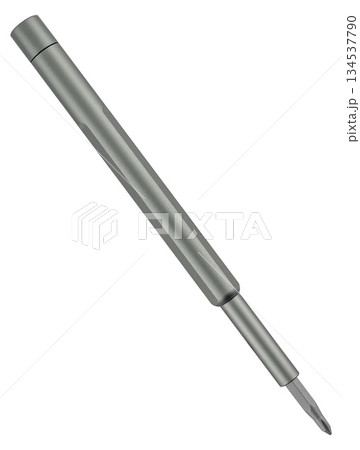 screwdriver for different bits, on white background in insulation 134537790