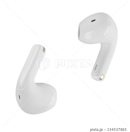 Wireless acoustic headphones, phone accessory, on white background Wireless acoustic headphones, phone accessory, on white background 134537865