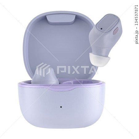 Wireless acoustic headphones, phone accessory, on white background 134537871