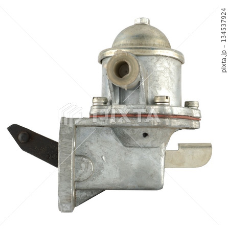 Fuel pump, a device for pumping fuel from the tank to the engine, on a white background in insulation Fuel pump, a device for pumping fuel from the tank to the engine, on a white background in insulation 134537924