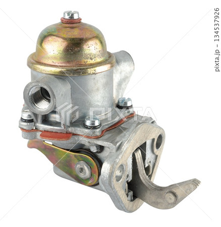 Fuel pump, a device for pumping fuel from the tank to the engine, on a white background in insulation Fuel pump, a device for pumping fuel from the tank to the engine, on a white background in insulation 134537926