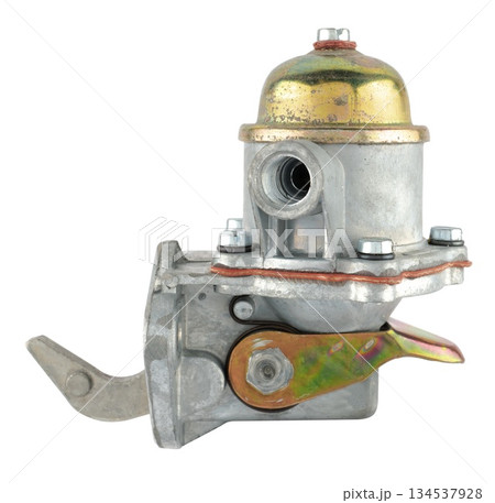 Fuel pump, a device for pumping fuel from the tank to the engine, on a white background in insulation 134537928