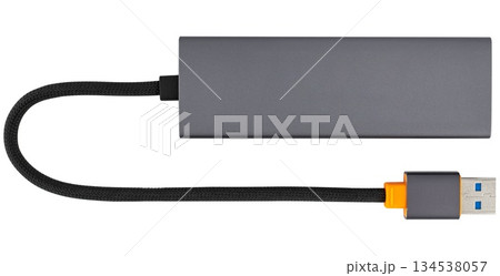 USB hub, USB hub, on white background in insulation 134538057