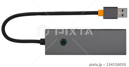 USB hub, USB hub, on white background in insulation 134538058