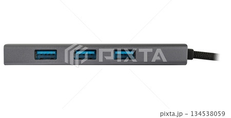 USB hub, USB hub, on white background in insulation 134538059