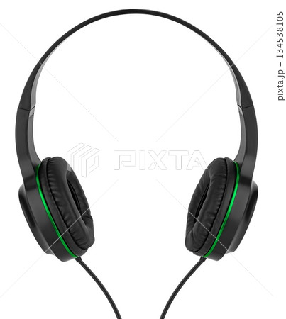 Wired headphones, computer accessory, in isolation on a white background Wired headphones, computer accessory, in isolation on a white background 134538105
