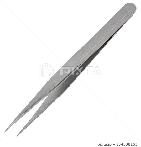 Tweezers, a tool for manipulating small objects, on white background 134538163