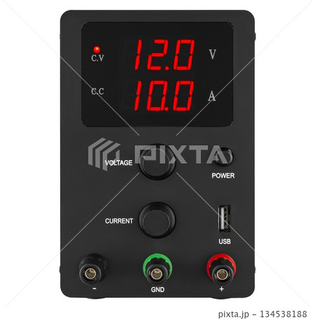 laboratory power supply, on white background in insulation 134538188