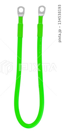electrical cable with metal contacts insulated on white background 134538193