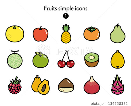 シンプルアイコン集 果物1 134538382