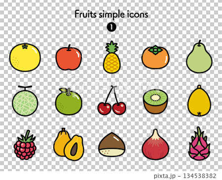 シンプルアイコン集 果物1 134538382