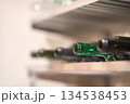 Empty wine bottles closeup 134538453