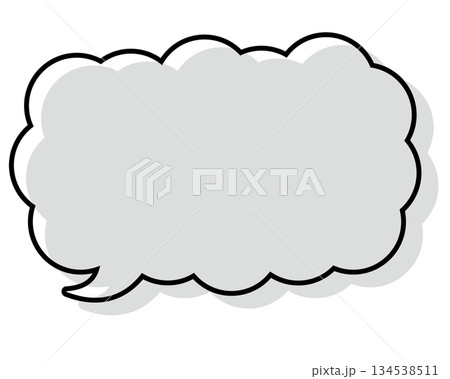 シンプルな線がずれた吹き出し 細長い雲形 シンプルな線がずれた吹き出し 細長い雲形 134538511