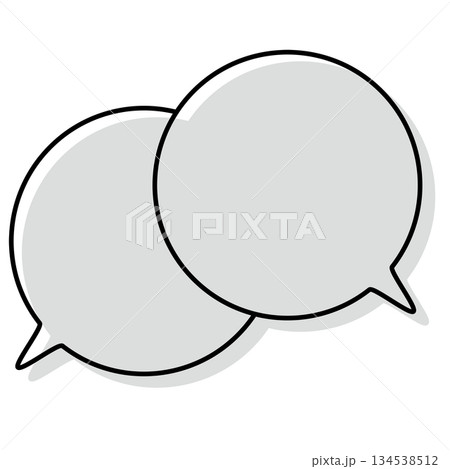 シンプルな線がずれた吹き出し　重なる会話 134538512