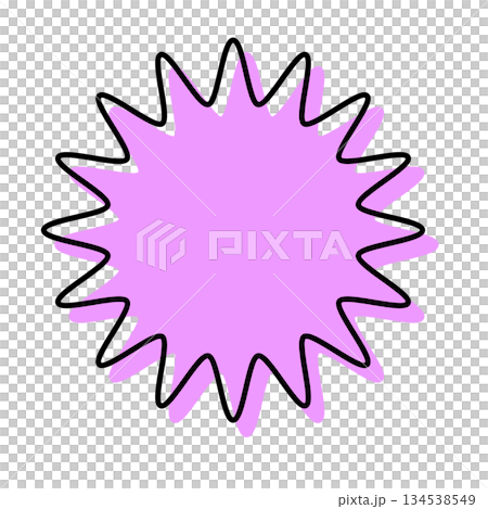 A simple speech bubble with misaligned lines and rounded, jagged shapes A simple speech bubble with misaligned lines and rounded, jagged shapes 134538549