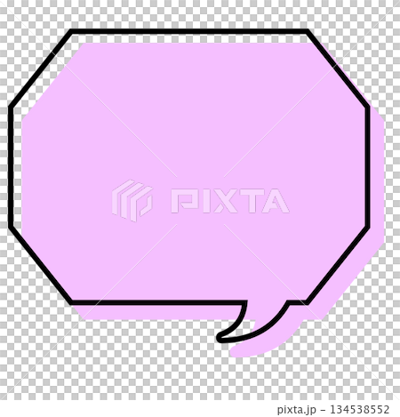 A simple speech bubble with misaligned lines, an octagon with corners A simple speech bubble with misaligned lines, an octagon with corners 134538552