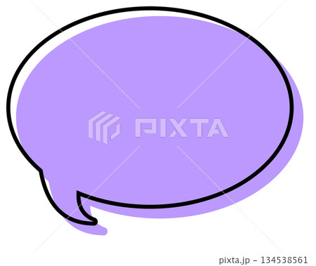 シンプルな線がずれた吹き出し　丸形 134538561