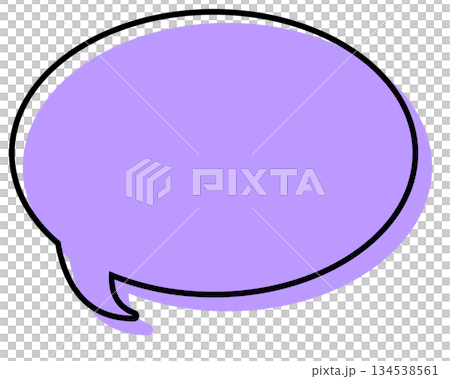 シンプルな線がずれた吹き出し　丸形 134538561