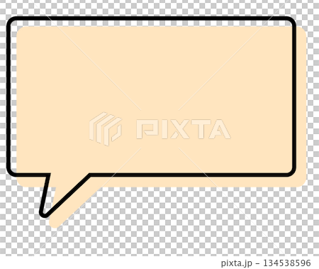 Simple speech bubble with misaligned lines - Rectangle Simple speech bubble with misaligned lines - Rectangle 134538596